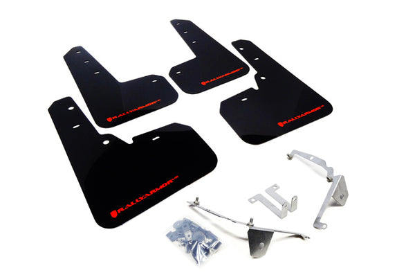Rally Armor 13-17 Subaru Crosstrek XV Black UR Mud Flap w/ Red Logo - MF26-UR-BLK/RD for 2013-2017 Subaru Crosstrek - front v