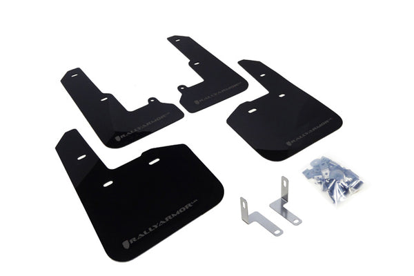 Rally Armor 15-19 Subaru Legacy Black UR Mud Flap w/ Grey Logo - MF34-UR-BLK/GRY for 2015-2019 Subaru Legacy - front view