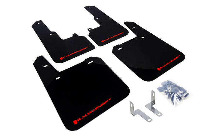 Rally Armor 15-19 Subaru Outback Black UR Mud Flap w/ Red Logo - MF36-UR-BLK/RD for 2015-2019 Subaru Outback - front view