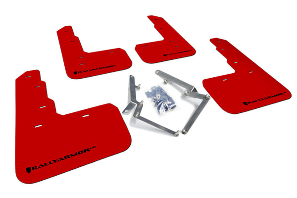 Rally Armor 17-21 Honda Civic Type R Red UR Mud Flap w/ Black Logo - MF47-UR-RD/BLK for 2017-2022 Honda Civic Type R - front 