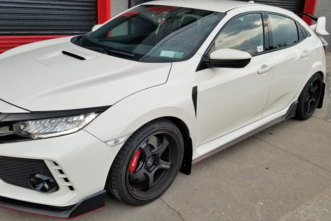 Rally Armor 17-22 Honda Civic Type R White UR Mud Flap w/Black Logo - MF47-UR-WH/BLK