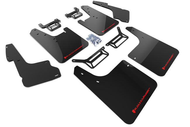 Rally Armor 12-20 Toyota 4Runner Black UR Mud Flap w/ Red Logo - MF48-UR-BLK/RD for 2012-2019 Toyota 4Runner - front view