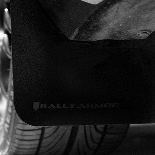 Rally Armor 08-10 Subaru WRX (Hatch &amp; Sedan) / 08-11 Impreza 2.5i Basic Black Mud Flap w/ Black Logo - MF6-BAS-BLK