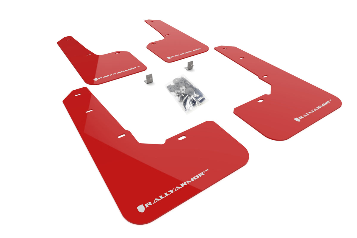 Rally Armor 22-25 Subaru Outback Wilderness Red Mud Flap White Logo - MF76-UR-RD/WH for 2022-2025 Subaru Outback - front view