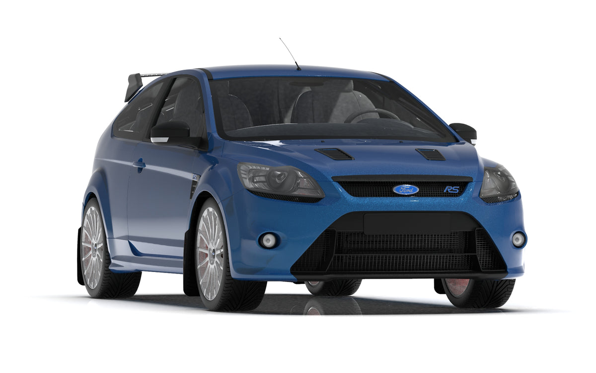 Rally Armor 09-11 Ford Focus MK2 RS Black UR Mud Flap White Logo - MF56-UR-BLK/WH