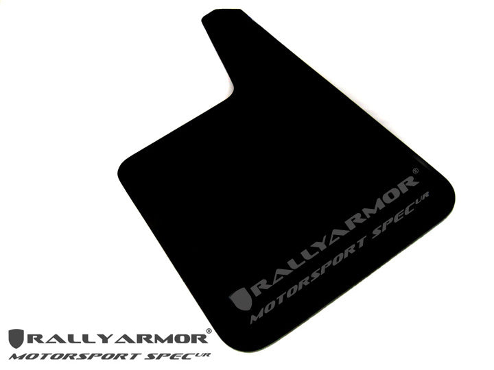 Rally Armor Universal Fit (No Hardware) Motorsport Spec Black UR Mud Flap w/ Gray Logo - MF20-MSUR-BK/GY by Rally Armor