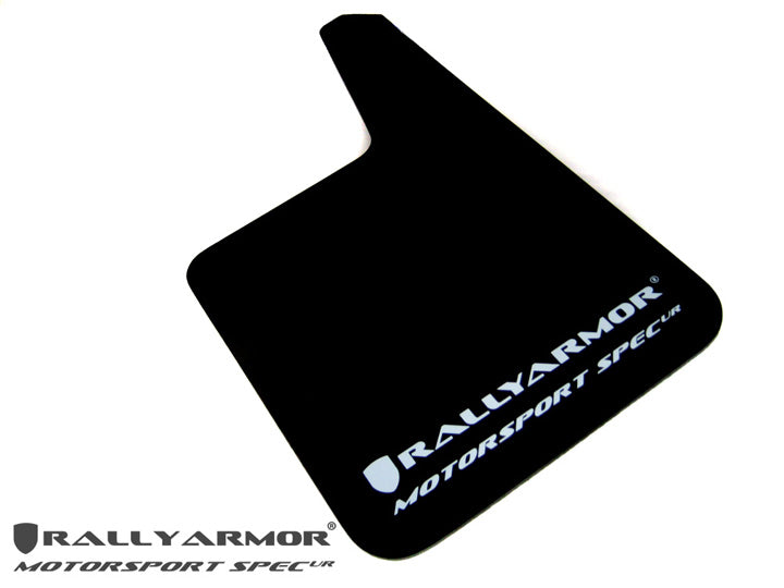 Rally Armor Universal Fit (No Hardware) Motorsport Spec Black UR Mud Flap w/ White Logo - MF20-MSUR-BK/WH by Rally Armor - fr
