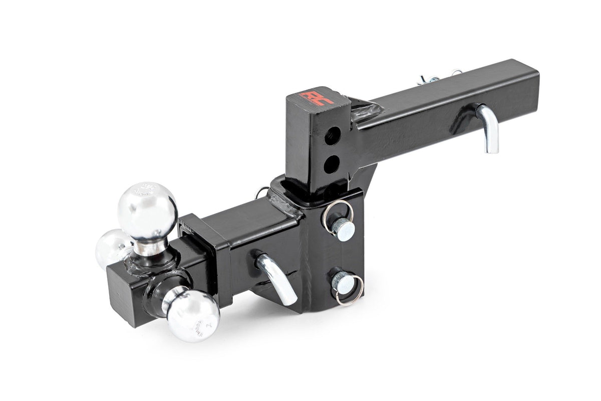 Rough Country - Adjustable Trailer Hitch - 6 Inch Drop - Multi-Ball Mount - Fits 2 Inch Receiver - 99100 by Rough Country - i