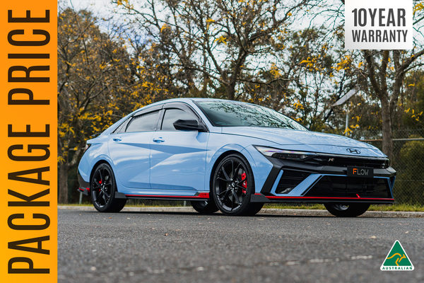 Flow Designs - CN7 V2 Elantra N Sedan Facelift V2 - 2024 Full Lip Splitter Set by Flow Designs - front view