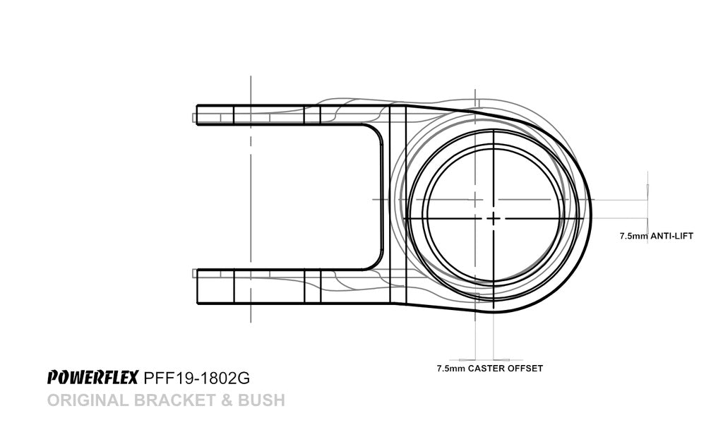 Powerflex - Ford Focus Mk3 Inc ST (2011+) Front Control Arm Bushings - Caster Offset & Anti-Lift - PFF19-1802G