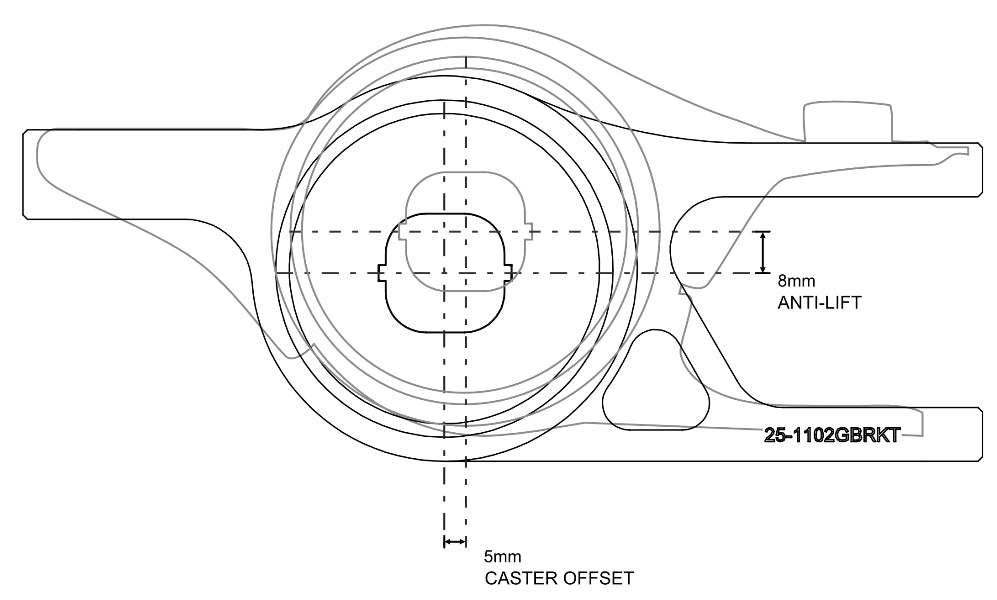 Powerflex - Honda Civic FL5 Type-R Front Wishbone Rear Bushings - Caster Offset & Anti-Lift - PFF25-1101