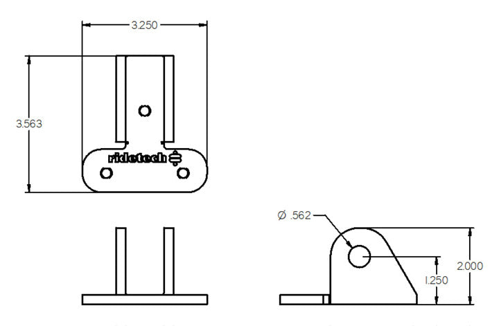Ridetech Bracket to Mount C4 Corvette ShockWave Lower Control Arm - 90000287 - detail view