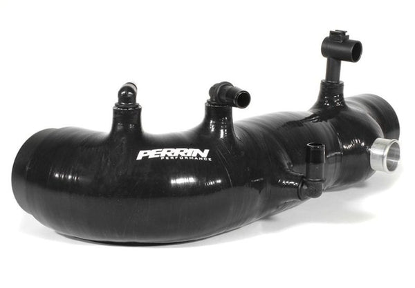 Perrin 02-07 Subaru WRX / 04-21 STi Black Turbo Inlet Hose - PSP-INT-401BK for 2008-2021 Subaru WRX STI - front view
