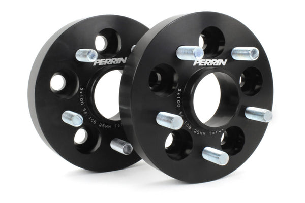 Perrin Subaru 5x100 25mm Wheel Spacers (One Pair) - PSP-WHL-026BK for 2013-2025 Subaru BRZ - front view