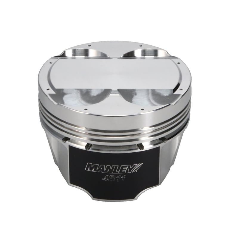 Manley Mitsubishi 4B11 86.5mm Bore 10.0:1 CR +2cc Dome Turbo Tuff Piston Set w/ Rings - 614305CE-4