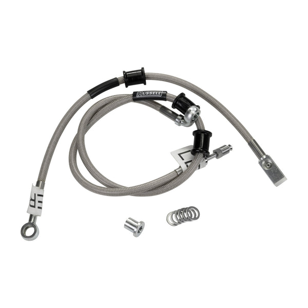 Russell 04-06 Yamaha Rhino 450/660 +3in Cycleflex Sport ATV Brake Hose Kit - Front - R09431