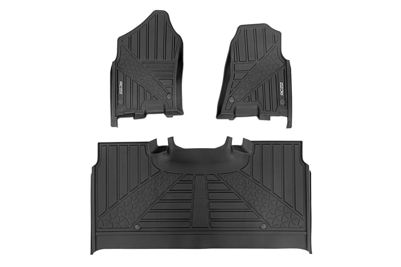 Rough Country - Flex-Fit Floor Mats - First & Second Row - Crew - Ram 1500 (19-24)/1500 TRX (21-24) - FF-31422
