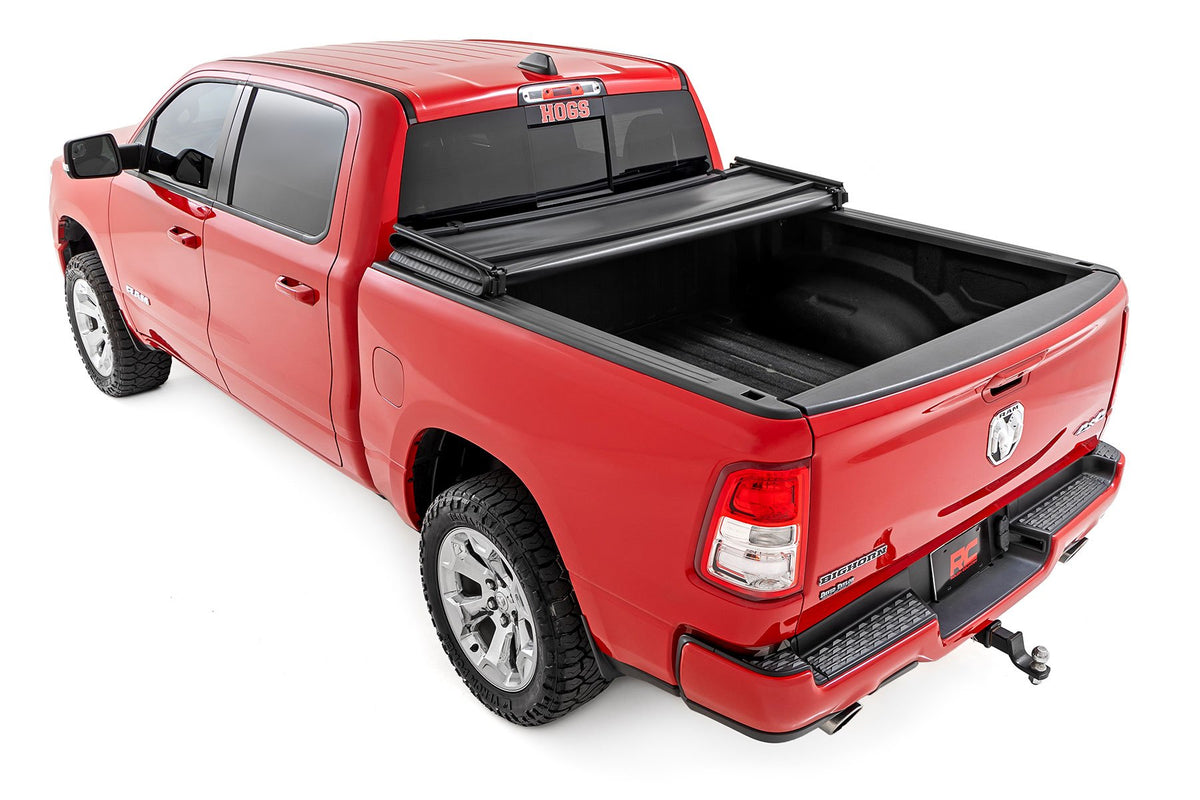 Rough Country - Soft Tri-Fold Bed Cover - 6'4" Bed - Ram 1500 (19-25)/1500 TRX (21-24) - 41309650A by Rough Country - install
