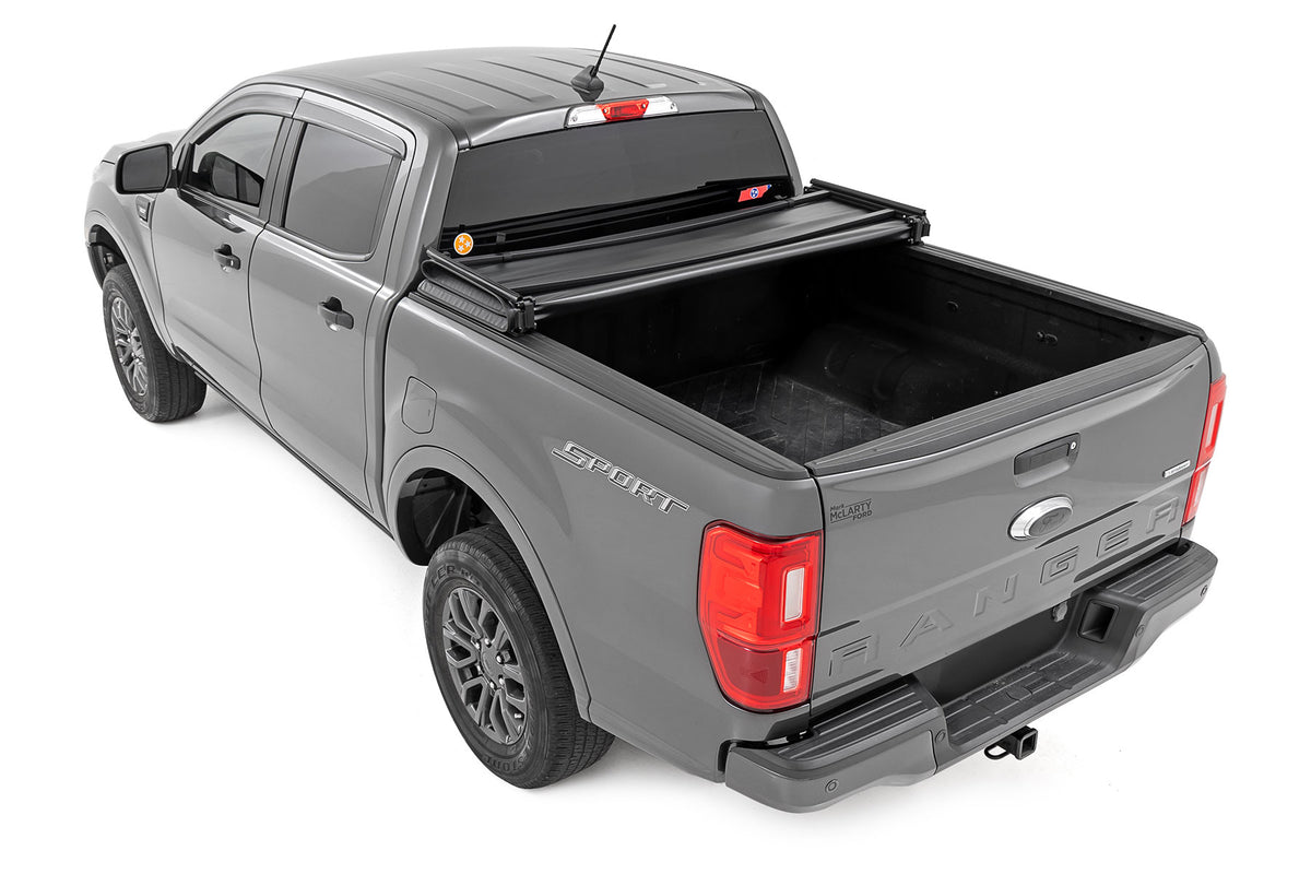 Rough Country - Soft Tri-Fold Bed Cover - 5' Bed - Ford Ranger 2WD/4WD (2019-2023) - 41219500A by Rough Country - close-up