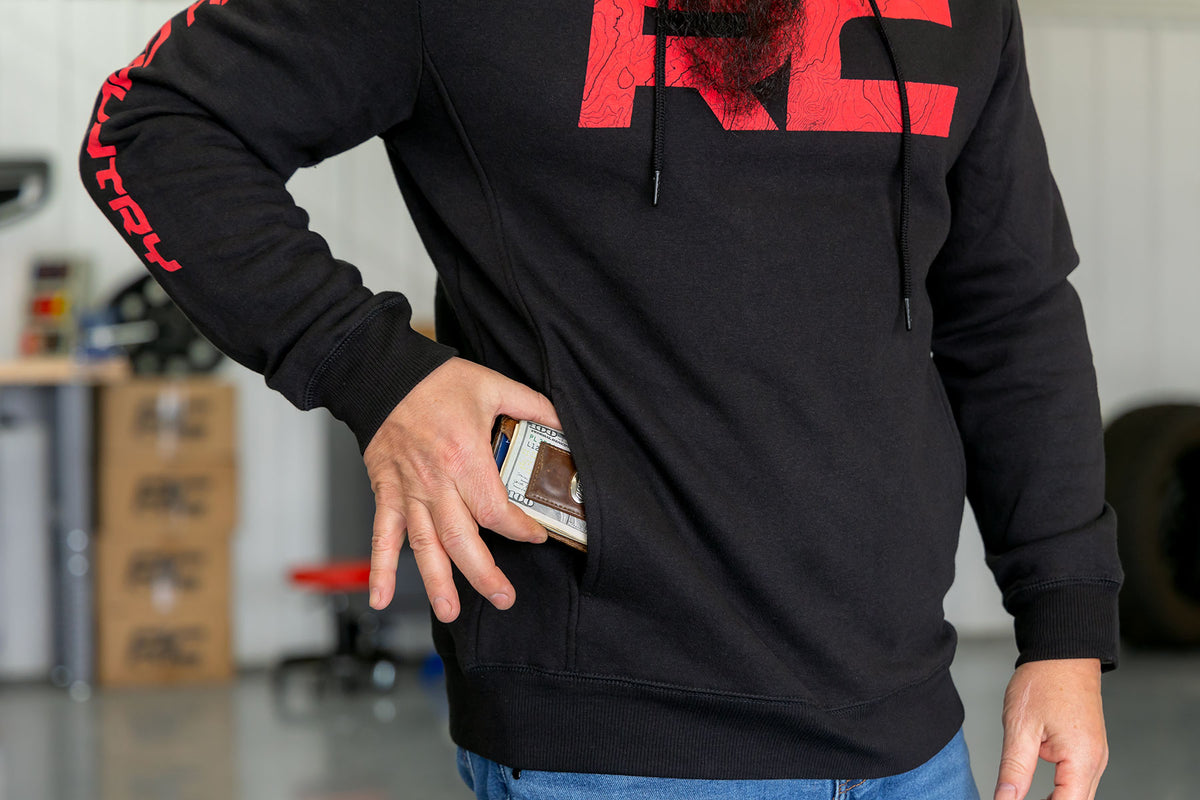 Rough Country Hoodie | RC Tread Sleeve | Black | SM