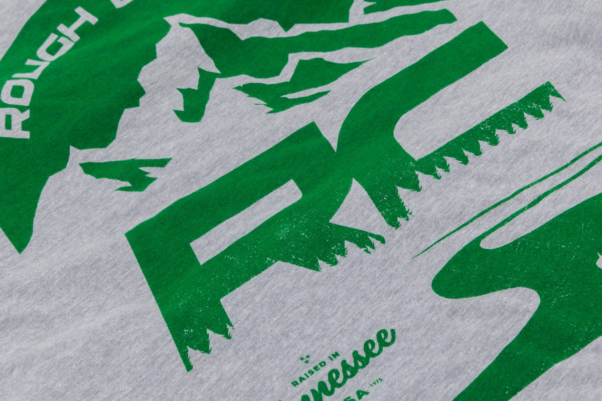 Rough Country T-Shirt - RC Mountains - HEATHER GRAY - 3XL - 840933XL by Rough Country - angle view