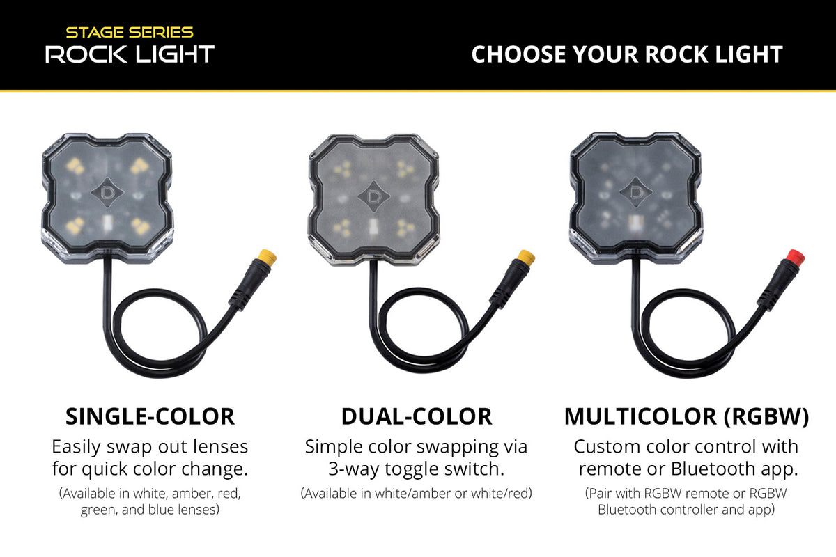 Diode Dynamics Rock Light - Amber/White - M8 12-Pack - DD8758 - DD8758