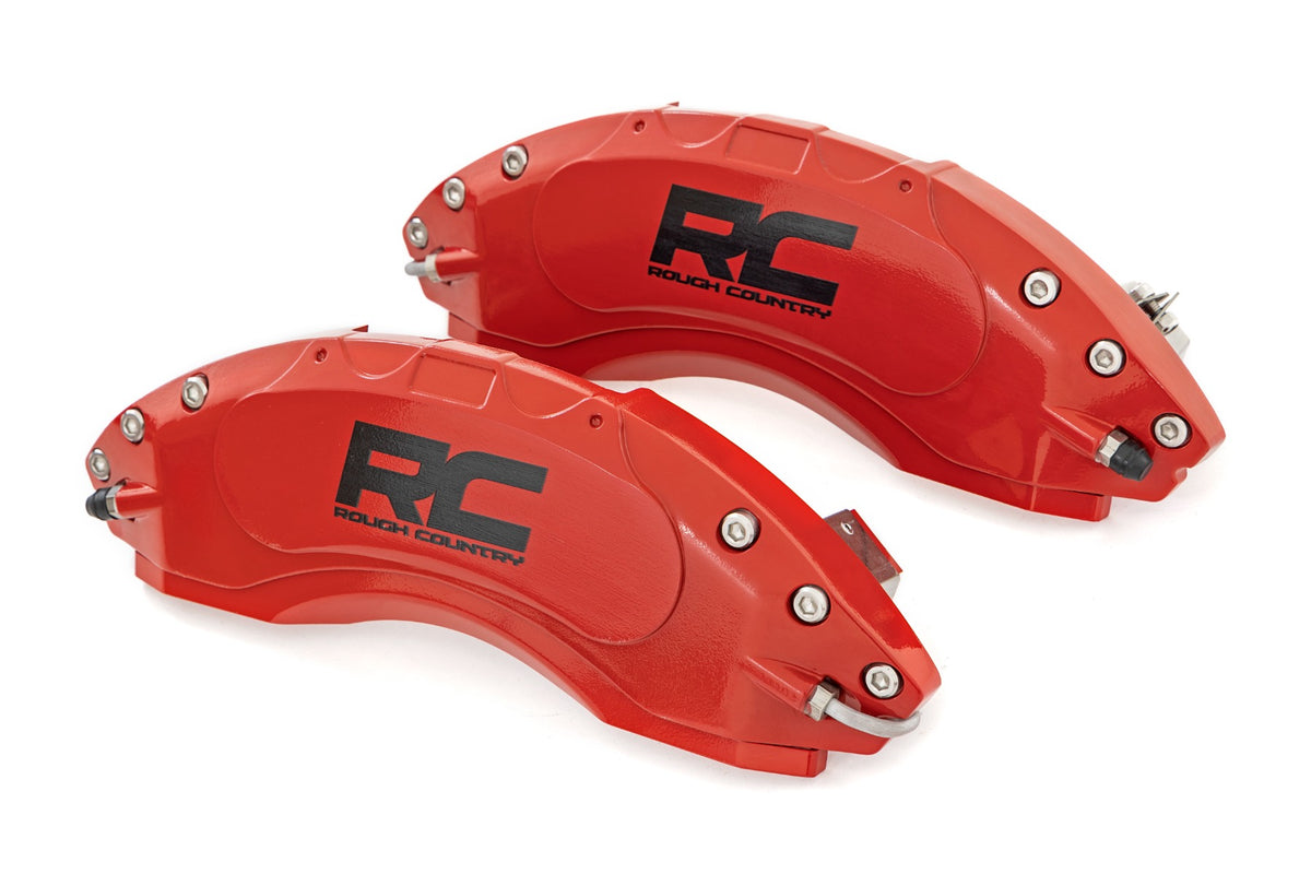 Rough Country - Caliper Covers - Rear - Red - Sport - Jeep Wrangler JL (21-24)/Wrangler Unlimited (18-25) - 711502 by Rough C