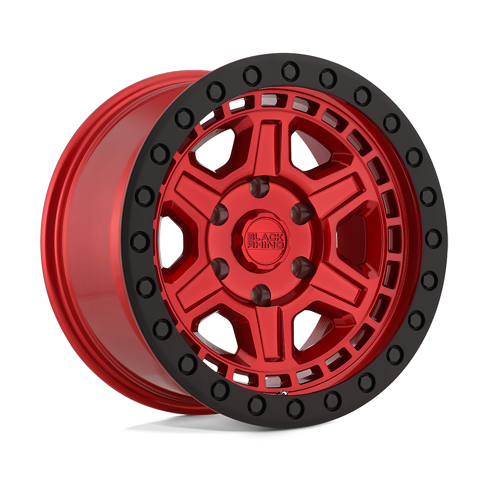 Black Rhino Reno 17X9 6X139.7 +0MM Candy Red W/ Black Ring & Bolt