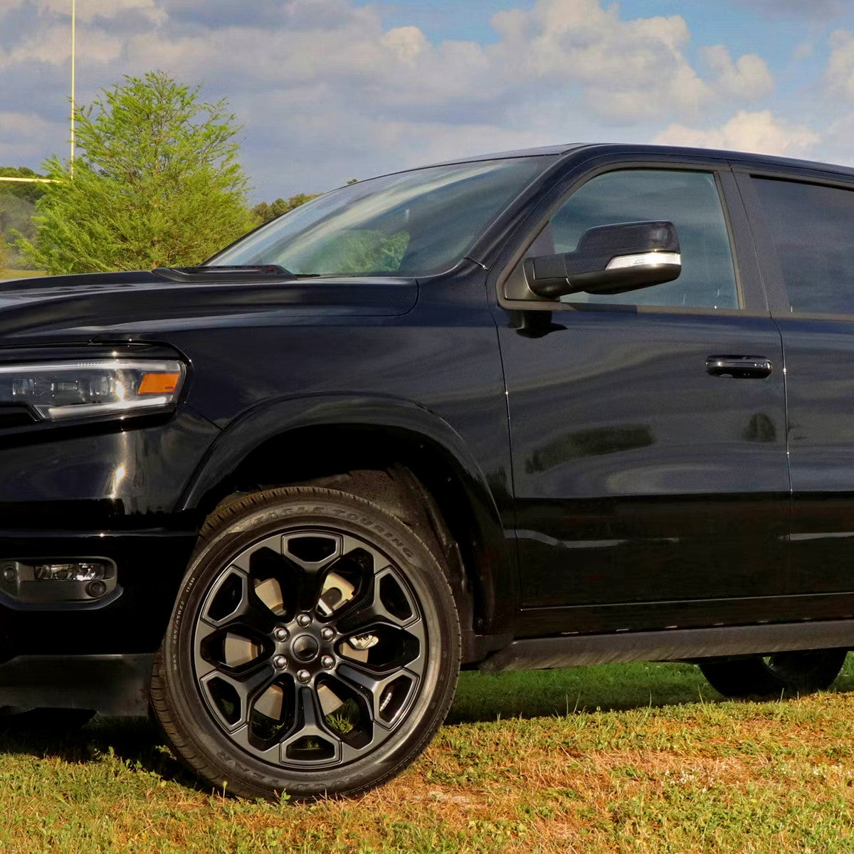 Spec-D Tuning - 2019-2024 Dodge RAM 1500 Black Power Adjustable, Manual Fold, BSD & Heated Side Mirror w/ LED Puddle and Turn Signal Light - Driver Side Only - RMV-RAM1915HP-FS-L