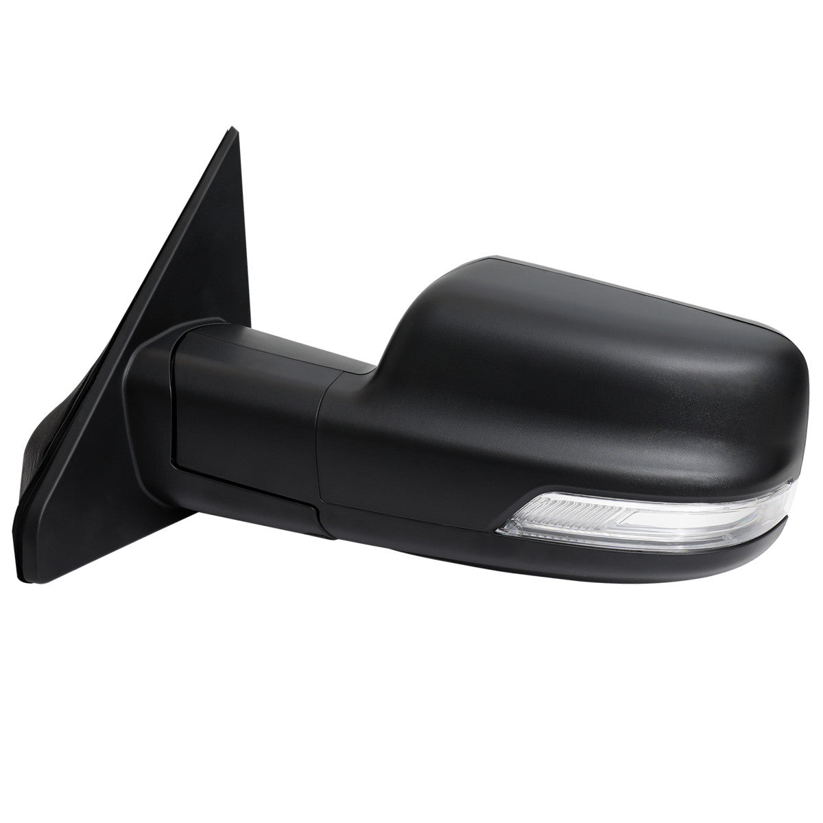Spec-D Tuning - 2019-2024 Dodge RAM 1500 Black Power Adjustable, Manual Fold, BSD & Heated Side Mirror w/ LED Puddle and Turn Signal Light - Driver Side Only - RMV-RAM1915HP-FS-L