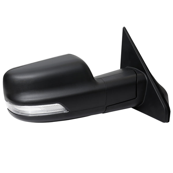 Spec-D Tuning - 2019-2024 Dodge RAM 1500 Black Power Adjustable, Manual Fold, BSD & Heated Side Mirror w/ LED Puddle and Turn Signal Light - Passenger Side Only - RMV-RAM1915HP-FS-R
