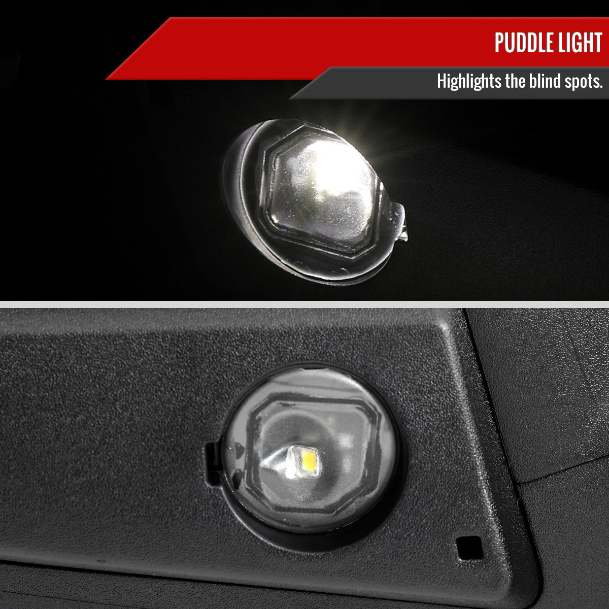 Spec-D Tuning - 2019-2026 GMC Sierra 1500 Black Power Adjustable, Manual Fold, BSD & Heated Side Mirror w/ LED Puddle and Auxiliary Light - Driver Side Only - RMV-SIE1915HP-FS-L