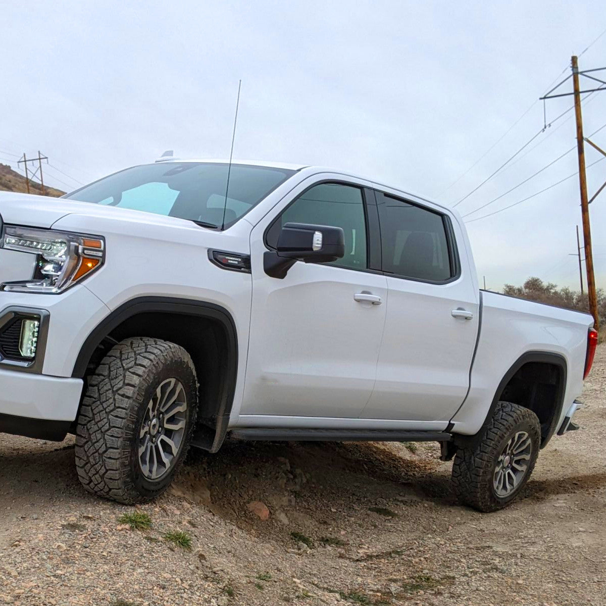 Spec-D Tuning - 2019-2026 GMC Sierra 1500 Black Power Adjustable, Manual Fold, BSD & Heated Side Mirror w/ LED Puddle and Auxiliary Light - Driver Side Only - RMV-SIE1915HP-FS-L