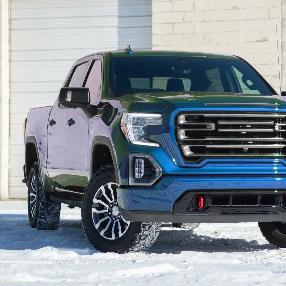 Spec-D Tuning - 2019-2026 GMC Sierra 1500 Black Power Adjustable, Manual Fold, BSD & Heated Side Mirror w/ LED Puddle and Auxiliary Light - Passenger Side Only - RMV-SIE1915HP-FS-R