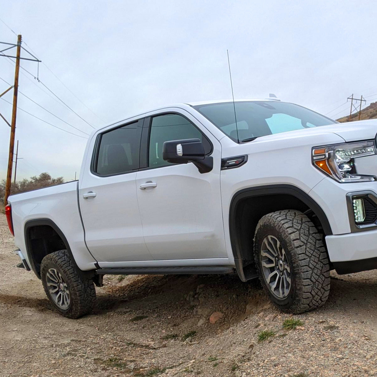 Spec-D Tuning - 2019-2026 GMC Sierra 1500 Black Power Adjustable, Manual Fold, BSD & Heated Side Mirror w/ LED Puddle and Auxiliary Light - Passenger Side Only - RMV-SIE1915HP-FS-R