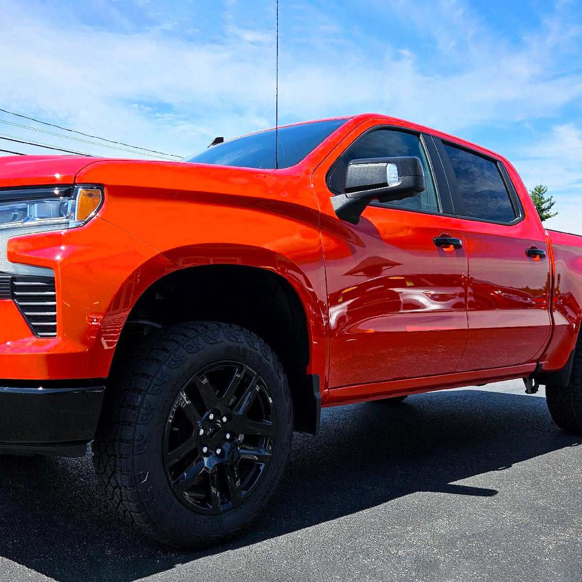 Spec-D Tuning - 2019-2026 Chevrolet Silverado 1500 Black Power Adjustable, Manual Fold, BSD & Heated Side Mirror w/ LED Puddle and Auxiliary Light - Driver Side Only - RMV-SIV1915HP-FS-L
