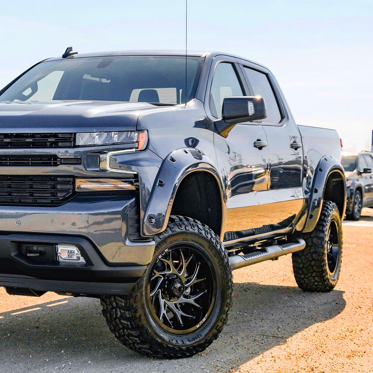 Spec-D Tuning - 2019-2026 Chevrolet Silverado 1500 Black Power Adjustable, Manual Fold, BSD & Heated Side Mirror w/ LED Puddle and Auxiliary Light - Driver Side Only - RMV-SIV1915HP-FS-L
