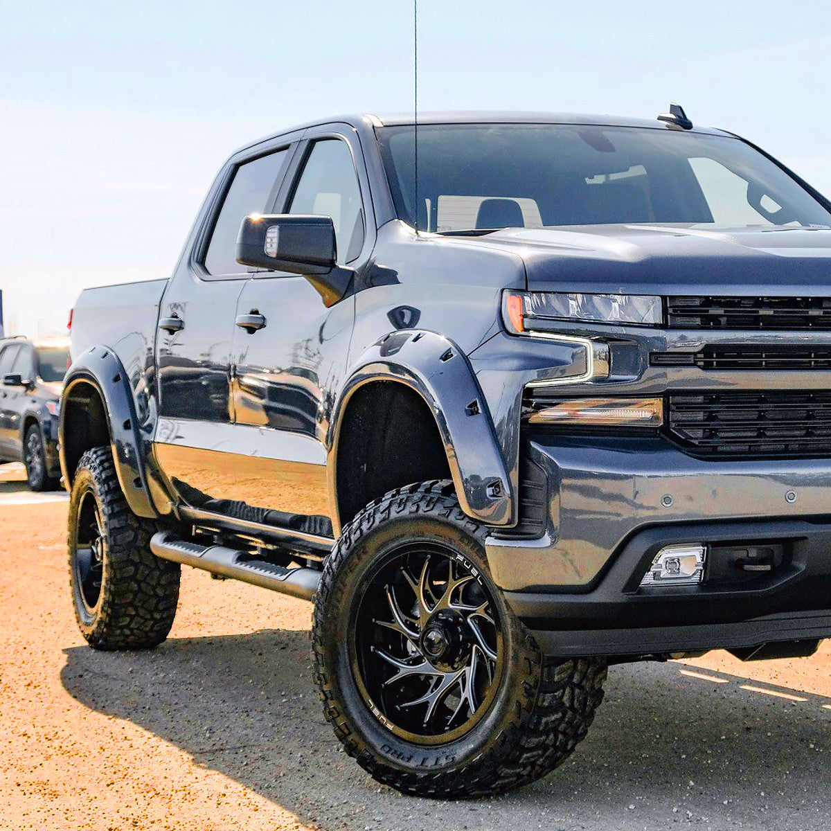 Spec-D Tuning - 2019-2026 Chevrolet Silverado 1500 Black Power Adjustable, Manual Fold, BSD & Heated Side Mirror w/ LED Puddle and Auxiliary Light - Passenger Side Only - RMV-SIV1915HP-FS-R
