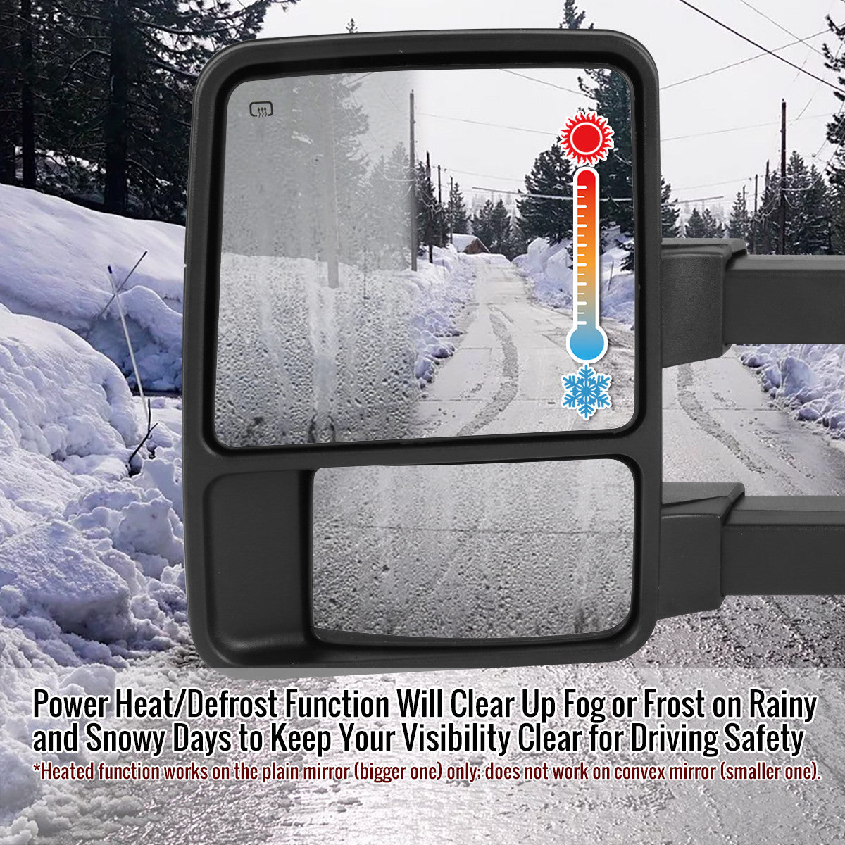 Spec-D Tuning - 2008-2016 Ford F-250/F-350/F-450/F-550 Power Adjustable, Heated, & Manual Extendable Towing Mirrors w/ Smoked Lens Turn Signal Lights - RMX-F25008GLEDH-P-FS