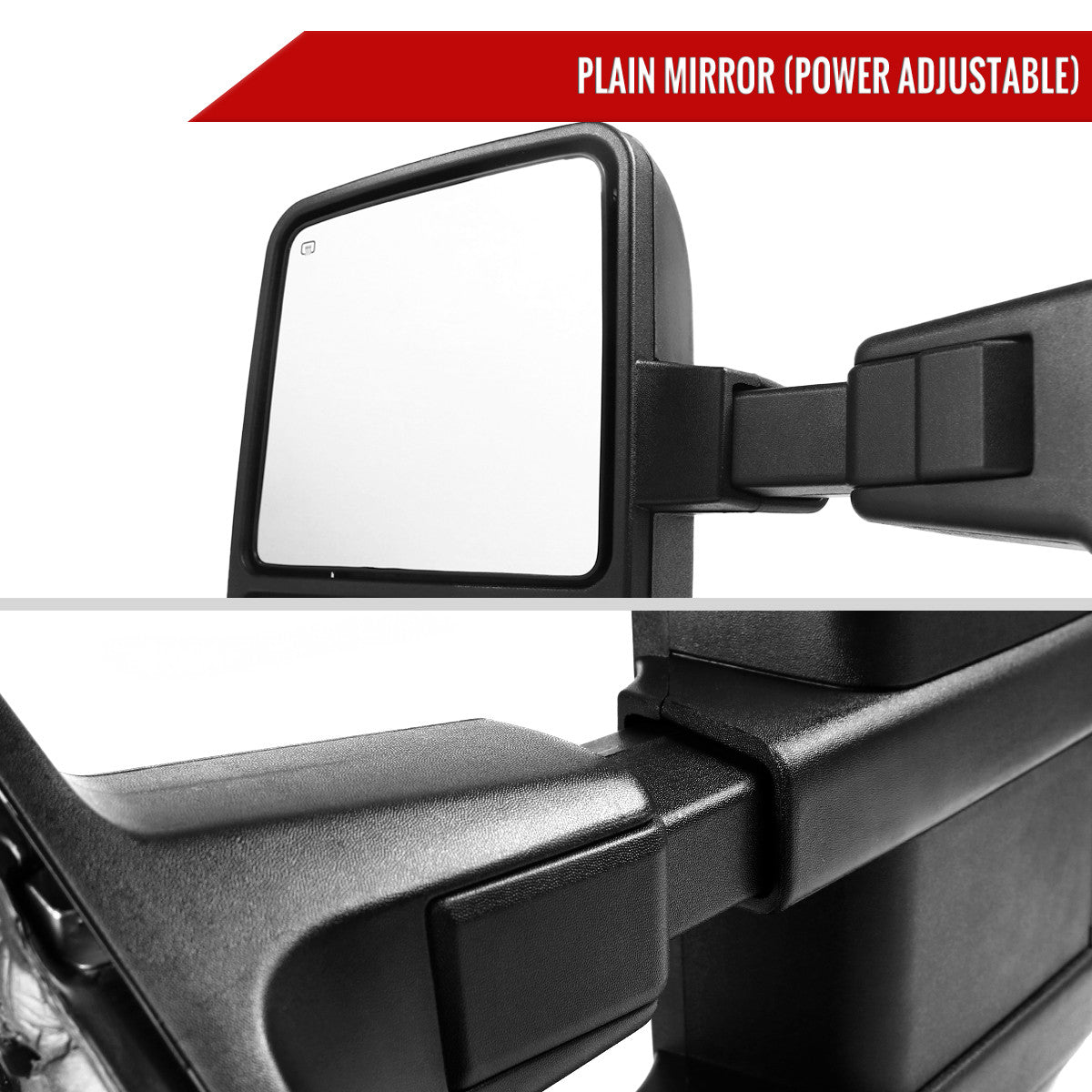 Spec-D Tuning - 2008-2016 Ford F-250/F-350/F-450/F-550 Power Adjustable, Heated, & Manual Extendable Towing Mirrors w/ Smoked Lens Turn Signal Lights - RMX-F25008GLEDH-P-FS