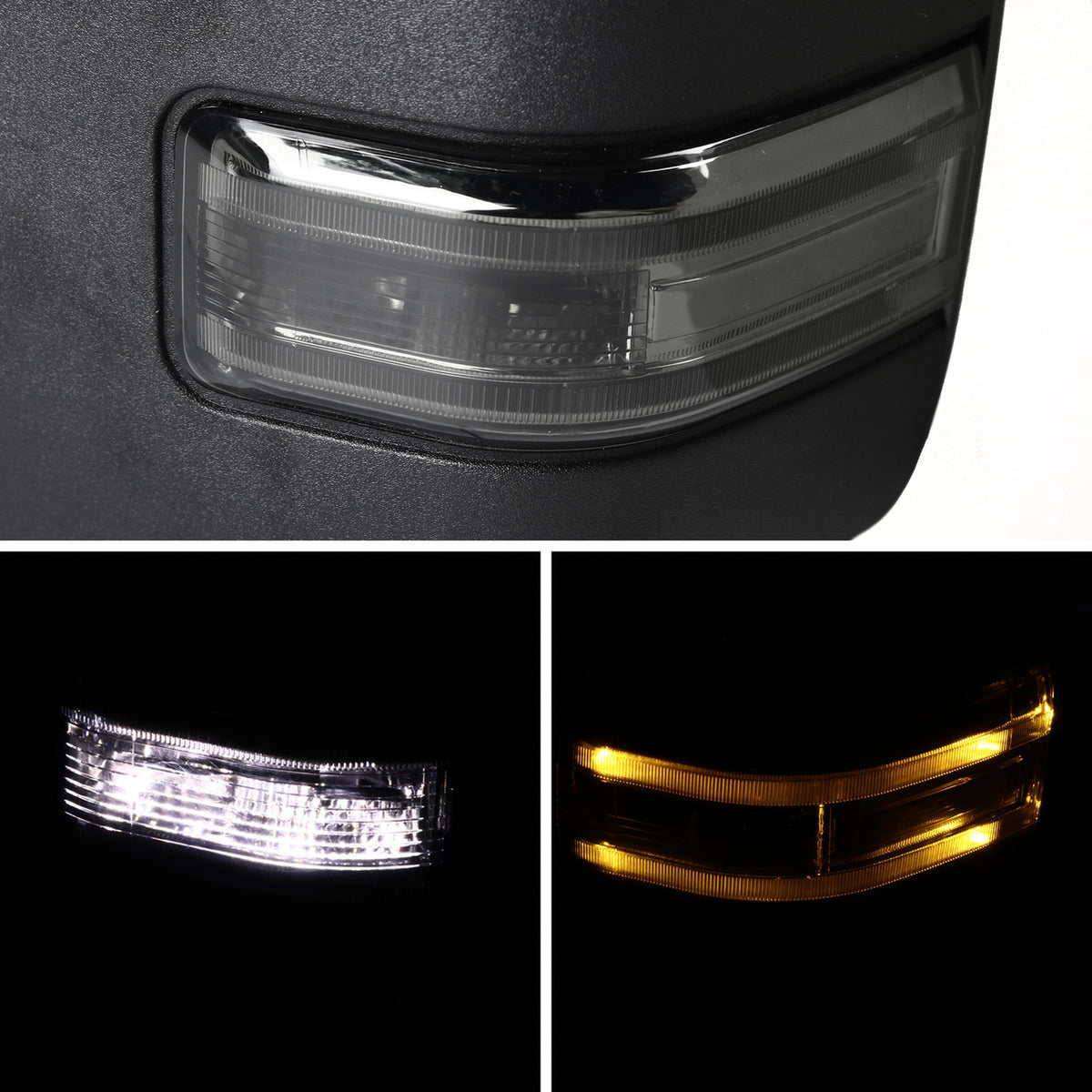 Spec-D Tuning - 1999-2016 Ford F-250/F-350/F-450 Power Adjustable, Heated, & Manual Extendable Towing Mirrors w/ Smoked Lens LED Turn Signal & Clearance Lights - RMX-F25099F1GH-P-FS