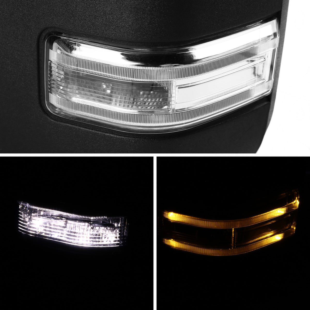 Spec-D Tuning - 1999-2016 Ford F-250/F-350/F-450 Power Adjustable, Heated, & Manual Extendable Towing Mirrors w/ Clear Lens LED Turn Signal & Clearance Lights - RMX-F25099F1H-P-FS