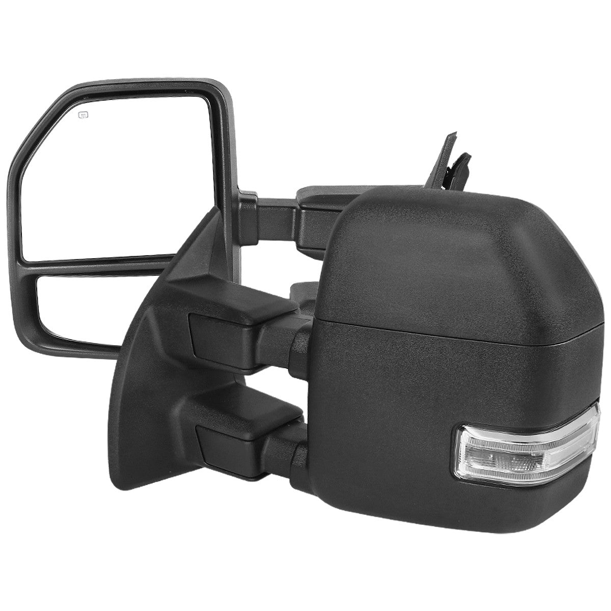 Spec-D Tuning - 1999-2016 Ford F-250/F-350/F-450 Power Adjustable, Heated, & Manual Extendable Towing Mirrors w/ Clear Lens LED Turn Signal & Clearance Lights - RMX-F25099F1H-P-FS