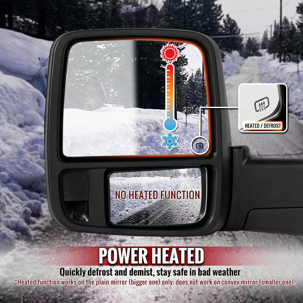 Spec-D Tuning - 2009-2012 Dodge RAM 1500 Black Power Heated 2023 Style Towering Mirror w/ Sequential Signal - RMX-RAM09HP-23-FS