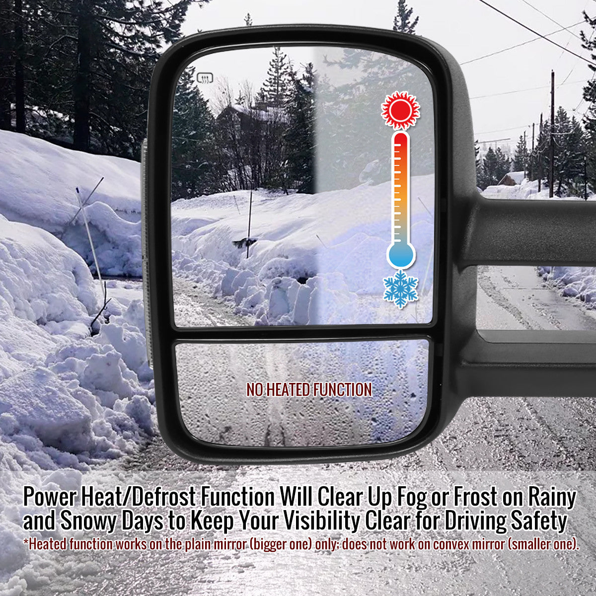 Spec-D Tuning - 1999-2002 Chevrolet Silverado/Tahoe/Suburban GMC Sierra/Yukon XL Power Heated Manual Extendable Towing Mirrors - RMX-SIV99H-P-FS