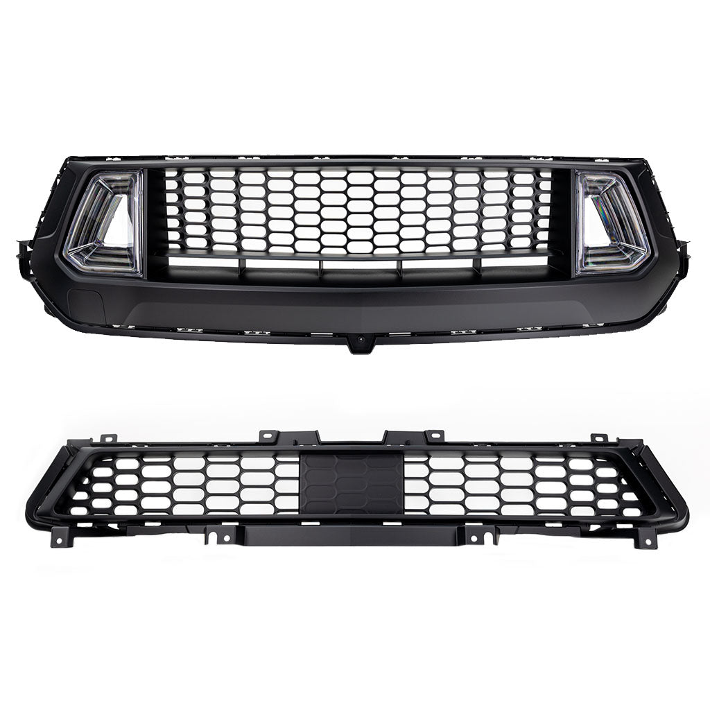 RTR Upper Grille w/ LED Air Intakes & RTR Lower Grille (24+ Mustang)