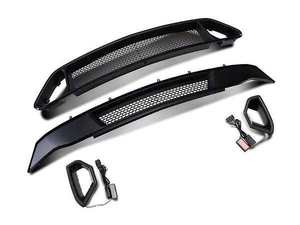 RTR Upper & Lower Grille w/ LED Accent Vent Lights (18-23 Mustang GT/EcoBoost)