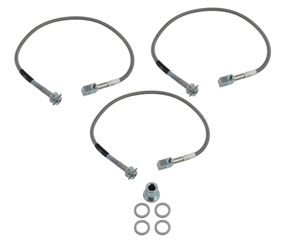 Russell Performance 82-86 Jeep CJ5/CJ7/CJ8 with 4in lift Brake Line Kit - 695900 for 1982-1986 Jeep CJ7 - front view