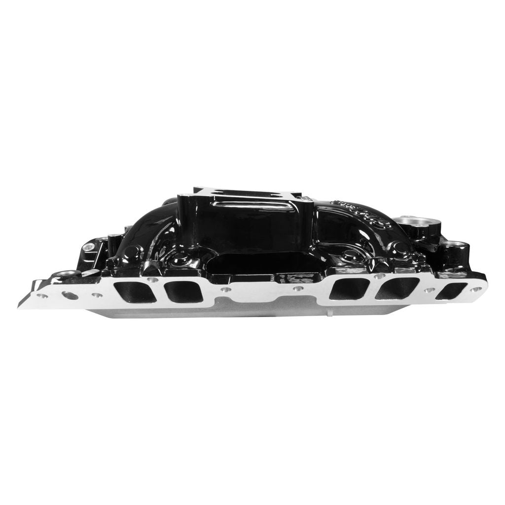 Edelbrock B/B Chev Rect Port RPM Air-Gap Manifold - Black Plasma Finish - 7562-BP