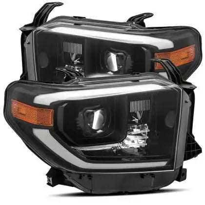 AlphaRex 14-21 Toyota Tundra PRO-Series Projector Headlights Black w/Seq. Sig. + DRL